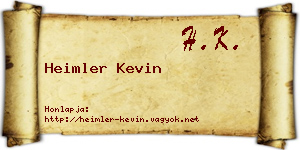 Heimler Kevin névjegykártya